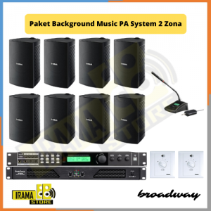 Paket Background Music PA System 2 Zona 8 Speakers